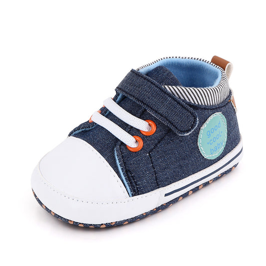 Denim Blue Velcro - Boys Canvas Shoes