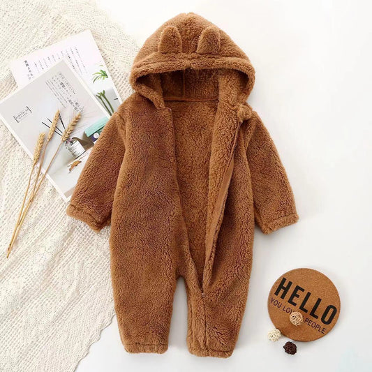 Faux Fur Onesie (Brown)