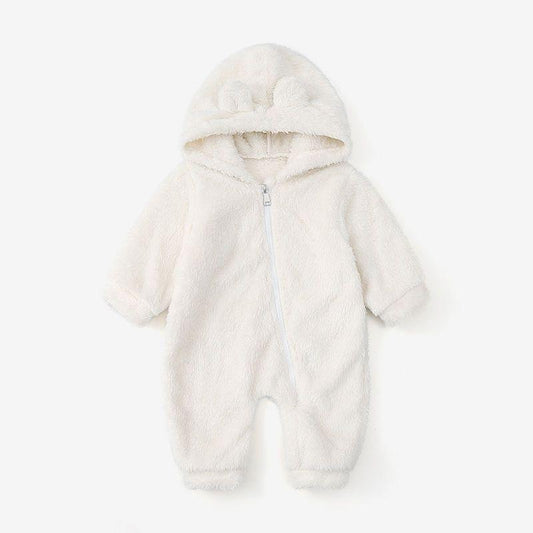 Faux Fur Onesie (White)