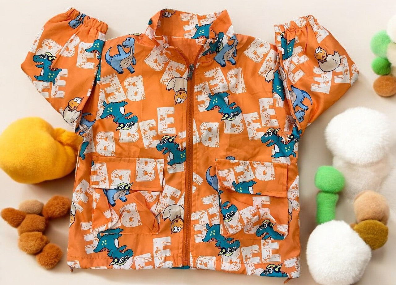 Orange Dino-mite zipper