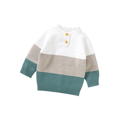 White & Green striped sweater