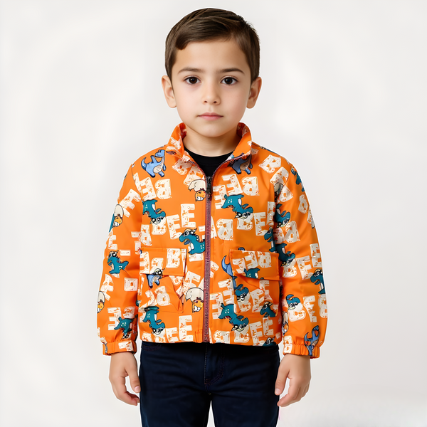Orange Dino-mite zipper