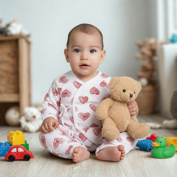 Monk Butterfly Jumpsuit - Red Hearts