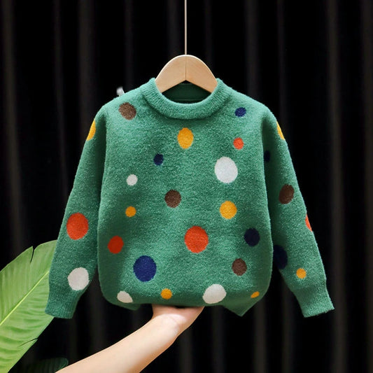 Colorful Circles Sweater (Green)